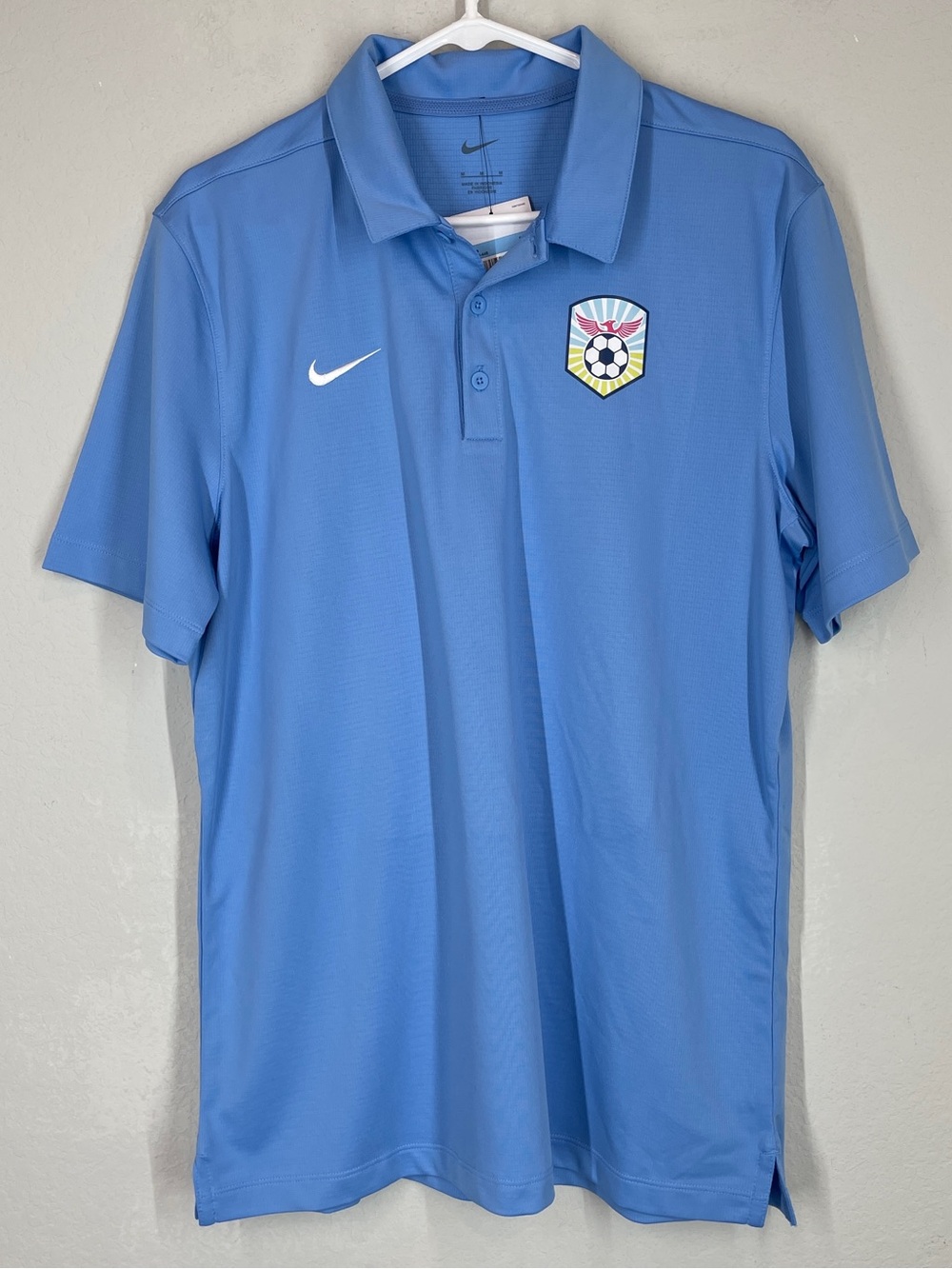 Nike Dri Fit Football Polo Shirt Men’s M Blue Activewear Outdoor Casual